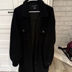 Streetwear Society Black Long Teddy Jacket